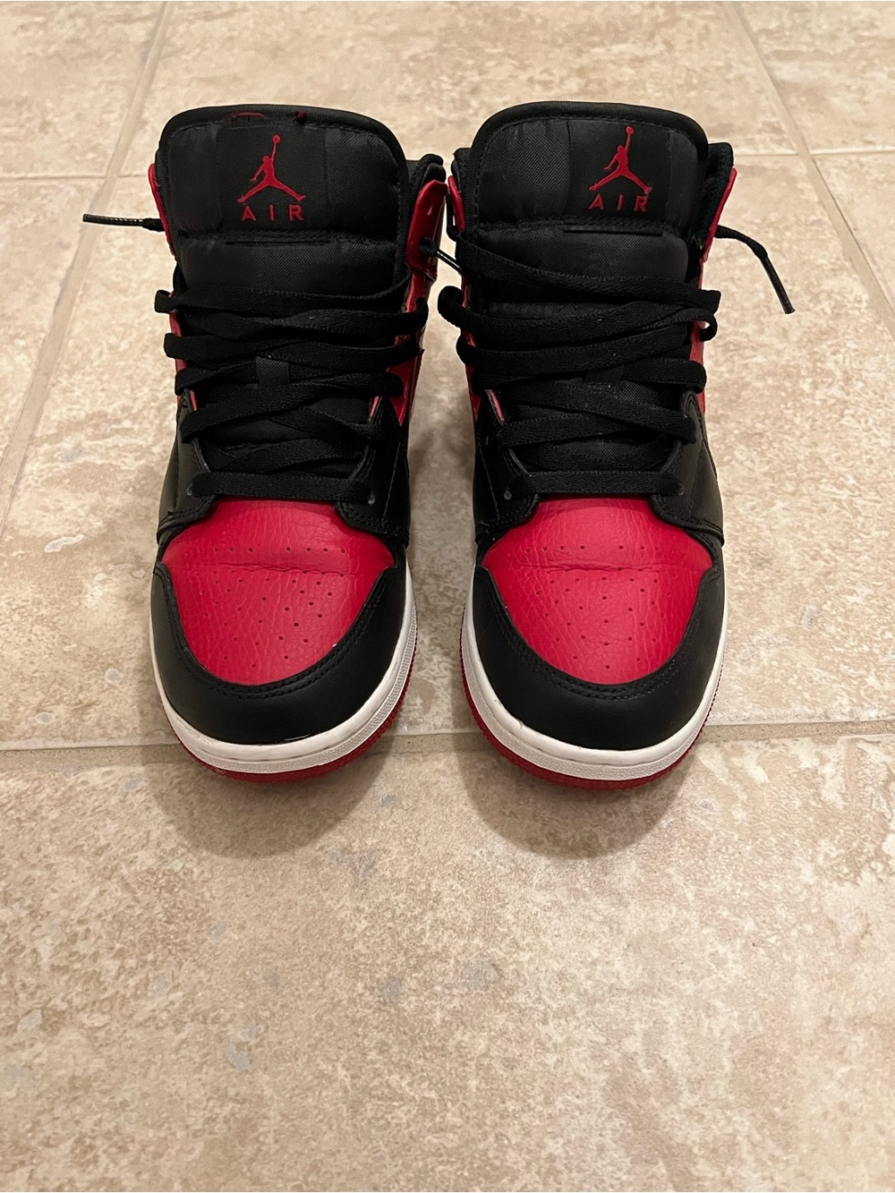 Nike Air Jordan 1 Mid Banned Black/Red – Size 7Y / Women's 8.5